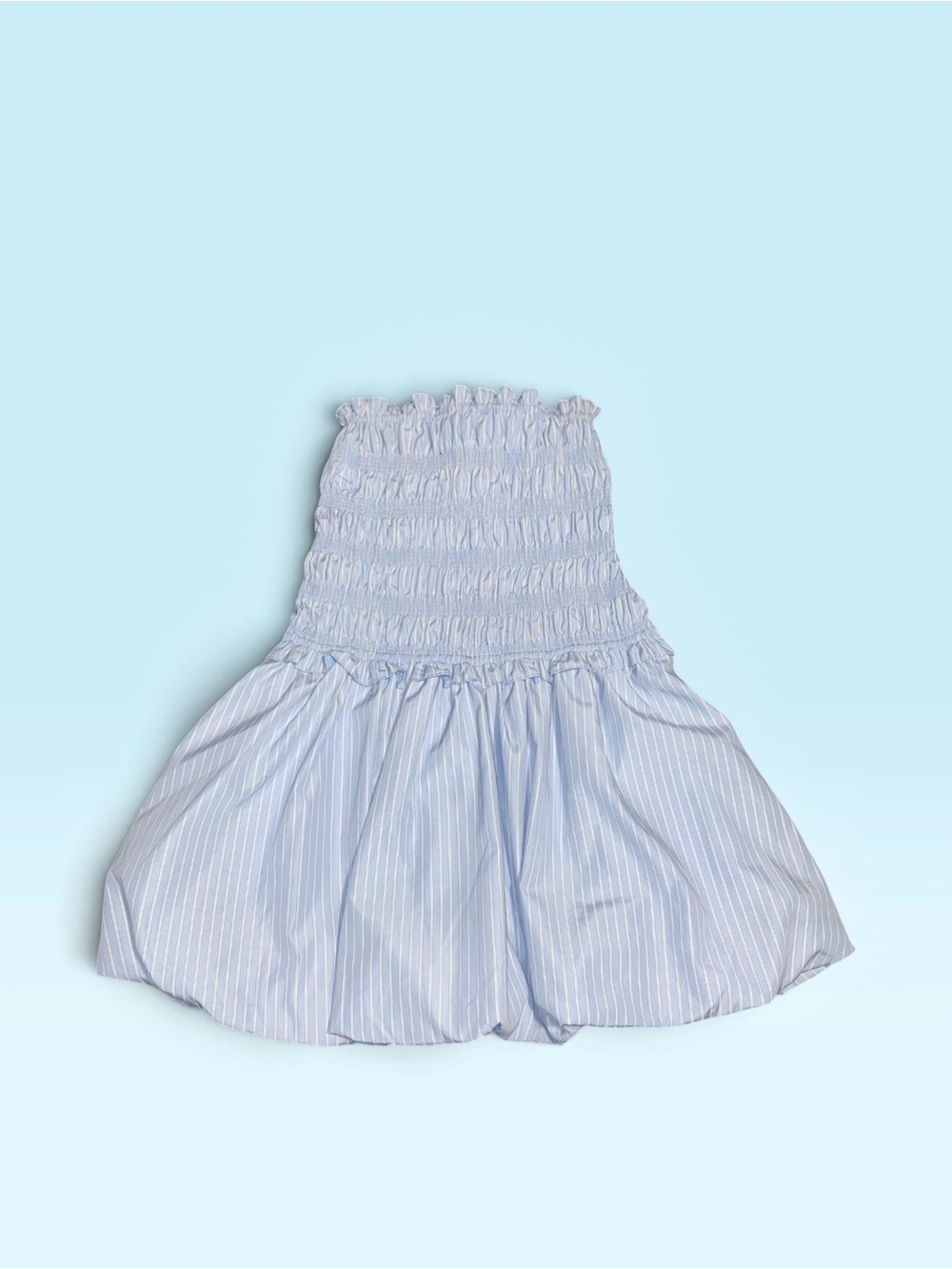 Mable Smocked Strapless Bubble Hem Mini Dress Size M MSRP $128 - Picture 3 of 6